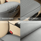 Husă Auto Universală pentru Șezut, Anti-Alunecare, Piele PU Matlasată, Design Elegant cu Buzunar de Depozitare, Gri