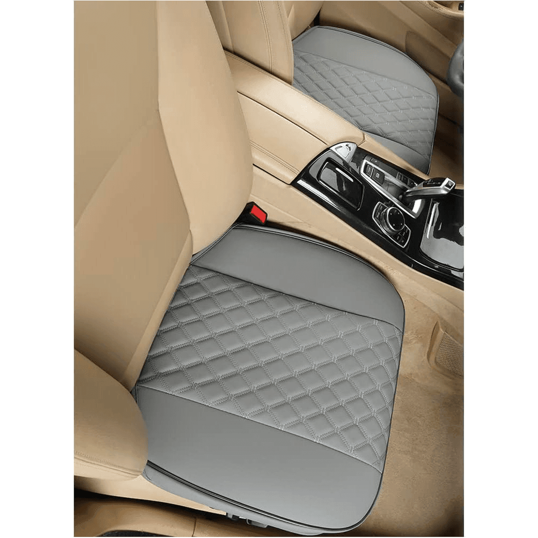 Husă Auto Universală pentru Șezut, Anti-Alunecare, Piele PU Matlasată, Design Elegant cu Buzunar de Depozitare, Gri