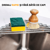 Suport Multifuncțional Bureți și Vase, Triunghiular, Pliabil, Oțel Inoxidabil, 41 x 23 x 8.5 cm, Argintiu