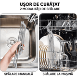 Suport Multifuncțional Bureți și Vase, Triunghiular, Pliabil, Oțel Inoxidabil, 41 x 23 x 8.5 cm, Argintiu