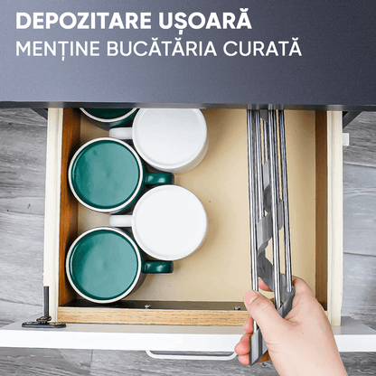 Suport Multifuncțional Bureți și Vase, Triunghiular, Pliabil, Oțel Inoxidabil, 41 x 23 x 8.5 cm, Argintiu