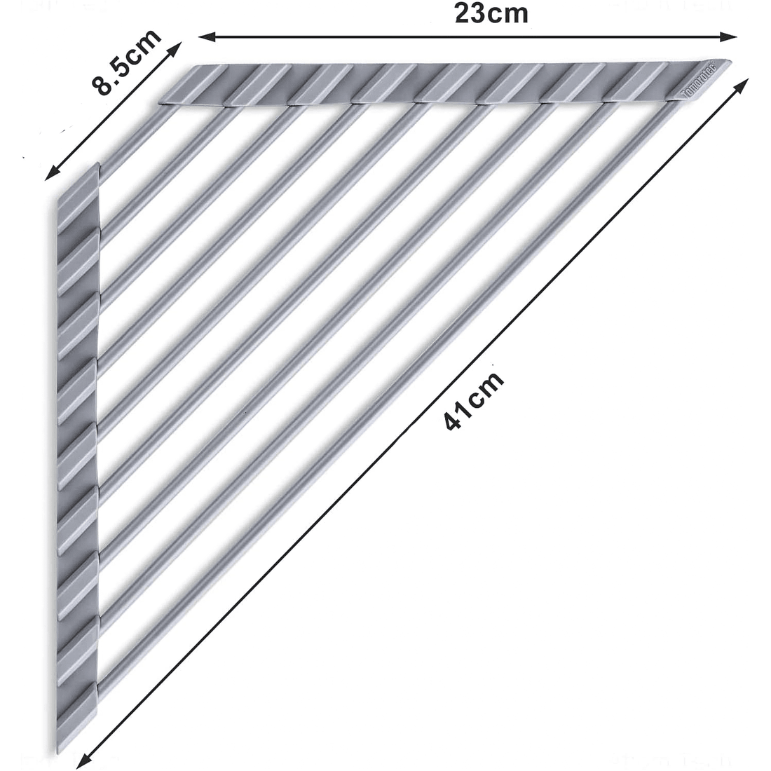 Suport Multifuncțional Bureți și Vase, Triunghiular, Pliabil, Oțel Inoxidabil, 41 x 23 x 8.5 cm, Argintiu