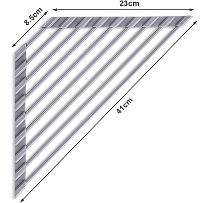 Suport Multifuncțional Bureți și Vase, Triunghiular, Pliabil, Oțel Inoxidabil, 41 x 23 x 8.5 cm, Argintiu