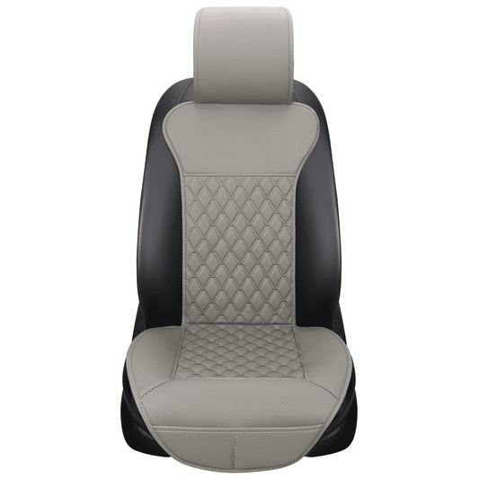 Husă Auto Universală pentru Șezut, Anti-Alunecare, Piele PU Matlasată, Design Elegant cu Buzunar de Depozitare, Gri