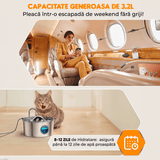 Dispenser Apă Automat pentru Pisici și Câini, 3.2L, Oțel Inoxidabil, Filtrare Activă, Silențios