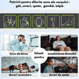 Aparat Masaj Profesional Elindor®, Reîncărcabil, Shiatsu, 8 Puncte, Cervical, Spate, Lombar, Abdomen, Picioare, Negru/Albastru