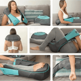 Aparat Masaj Profesional Elindor®, Reîncărcabil, Shiatsu, 8 Puncte, Cervical, Spate, Lombar, Abdomen, Picioare, Negru/Albastru