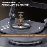 Suport Laptop si Tableta Elindor®, Masa Ergonomica Reglabila si Portabila, Stand Universal cu Baza Rotativa 360°, Antiderapanta, Compatibil 10–15.5 Inch, Ideal pentru Birou, Acasa si Calatorii, Gri