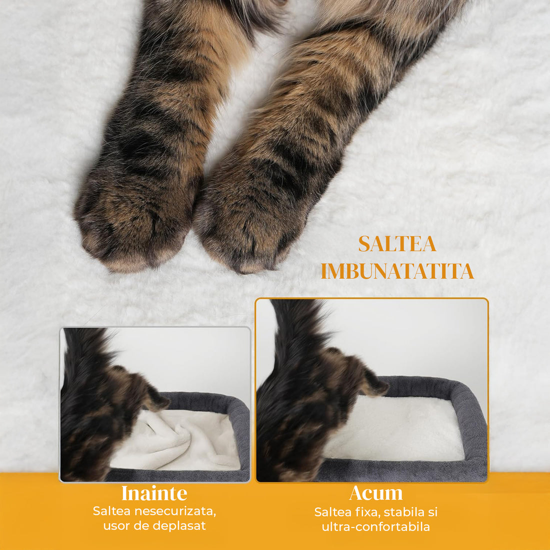 Ansamblu de Joaca Elindor® pentru Pisici, Post pentru Zgariat din Sisal, Stalp pentru Ascutit Gheare, Baza Solida, Pat Moale pentru Dormit, Accesorii Animale de Companie, Montare Usoare, Gri