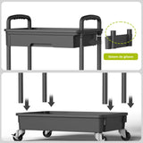 Carucior Organizator 3 Niveluri Elindor®, cu 1 Sertar si Roti 360°, Organizator Bucatarie, Multifunctional, Raft Mobil Organizare Baie, Camara, Birou, Bar,38 x 27 × 74 cm, Negru
