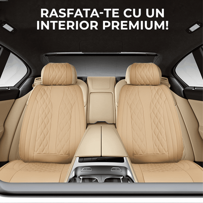 Husă scaune auto din piele PU, universale, pentru scaunele din față, antialunecare, design modern