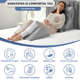 Set 4 Perne Ortopedice Elindor® pentru Pat, Perna Spuma cu Memorie, Hipoalergenica, Suport Spate, Picioare, Genunchi, Post-Operator, Anti-Reflux, Antisforait, Antirid, Pliabile, Hipoalergenic, Reglabile, Gri