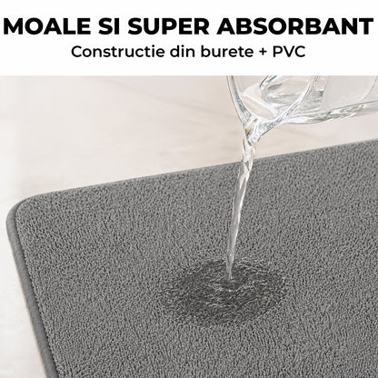 Covoras Antiderapant Elindor® pentru Intrare Casa, Lavabil la Masina, Super Absorbant, Moale, Durabil, Talpa Cauciucata Anti-Alunecare, Usor de Curatat, Pentru Interior si Exterior, 60 x 40 cm, Gri