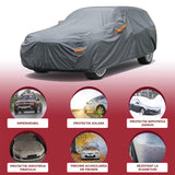 Prelata Auto Premium Elindor® Impermeabila, Protectie UV, Antisoare, Praf, Ploaie si Zapada, Toate Anotimpurile, Heavy Duty, Husa Exterior, Huse Protectie Completa, Universala, Accesorii Masina, Marime Break L, 470 × 198 × 144 cm, Gri Inchis