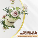 Oglinda Rotunda Aurie Elindor® Decorativa, Moderna si Eleganta, Reflexie HD, Sticla fara Distorsiuni, Ideala pentru Dormitor, Living, Birou, Dressing, Hol, Rama Metalica, Diametru 90 cm