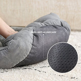 Pat Confortabil pentru Caini si Pisici Elindor® Rotund, Culcus Moale Antiderapant, Potrivit pentru Caine si Pisica de Talie Mica si Medie, Ideal in Orice Anotimp, in Casa, Marimea S, 50x50x16 cm, Gri