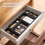 Set 22 Cutii Depozitare Elindor® Organizator pentru Bucatarie si Baie, 3 Marimi, Organizatoare Dulap si Sertare, Cutie pentru Sertar, Frigider, Camara, Baie, Bar, Birou, Cos Multifunctional, Separator Fructe, Legume, Creme, Parfumuri, PP