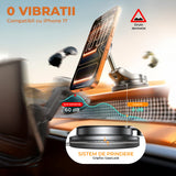 Suport Auto Telefon Elindor® cu Ventuza pentru Parbriz, Bord sau Oglinda, Magsafe, Compatibil 5.4-7.9 inch, pentru Iphone, Ajustabil 360°, Flexibil, Pliabil, Orizontal / Vertical, Accesorii Masina, 4 x 5.8 cm, Negru