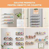 Set 4 Rafturi Elindor® Raft Suspendat de Depozitare, Mobila Bucatarie, Dormitor, Baie sau Birou, Etajera Practica cu Design Aerisit, Usor de Asamblat, Perfecta pentru Organizare Carti, Condimente, Decoratiuni, Polita Produse Diverse, 38 x 10 x 1.5 x 5 cm,