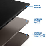 Set 2 Covoare Elindor® Antiderapant, Lavabil, Modern, Rezistent la Apa, Ideal pentru Bucatarie, Baie, Hol, Covor cu 3 Straturi, cu Strat Antispargere, Curatare Usoara, Grosime 1 cm, 44 x 76.2 cm si 44 x 119.4 cm, Negru