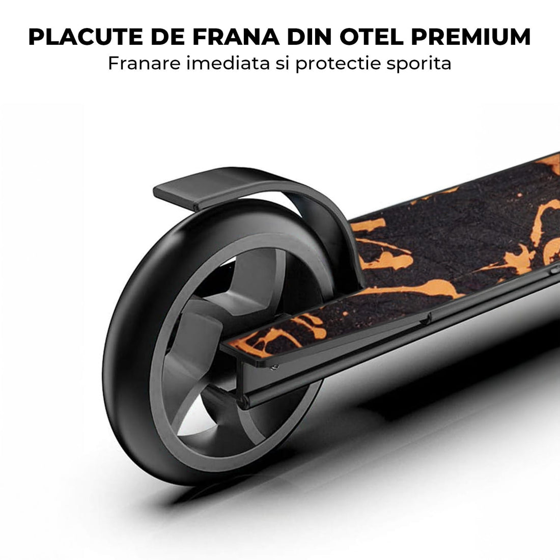 Troținetă Sport Elindor®, Rotire 360°, Roți Aluminiu, Portocaliu