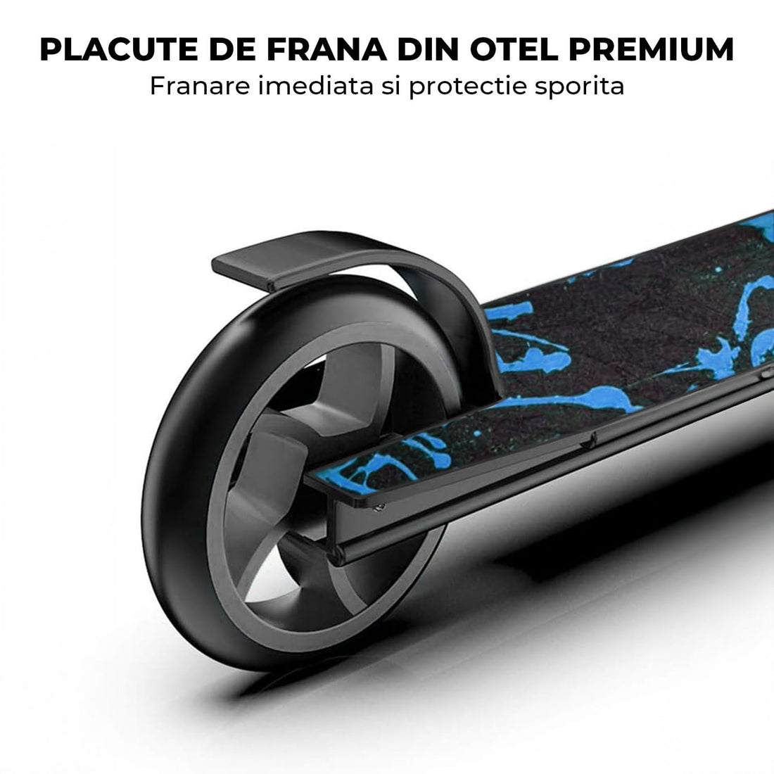 Troținetă Sport Elindor®, Rotire 360°, Roți Aluminiu, Albastru