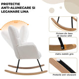 Fotoliu Balansoar Elindor® cu Pernă Moale și Spătar Înalt, Pufos, Suportă 115kg