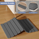 Covor de Baie Elindor® Pliabil, din Diatomit, Antiderapant, Absorbant, Dreptunghiular, Potrivit in Fata la Cada, Cabina de Dus, WC, Chiuveta, Model Uni, 60 x 39 x 1 cm, Gri