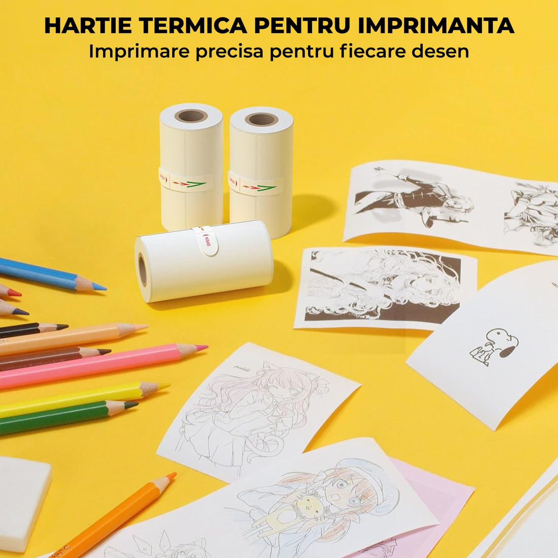 Rola Hârtie Termică Elindor® 1.5m x 4.8cm, Set 3 Buc