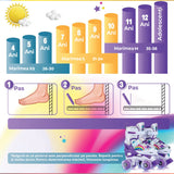 Role Reglabile pentru Copii și Adulți, 4 Roți Luminoase, Model Curcubeu, Mărimea XS 26-30, Mov