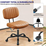 Scaun de Birou Elindor® Fără Brațe, Rotativ, Reglabil, Maro