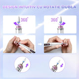 Freza Unghii Reîncărcabilă Elindor® 35.000 RPM, Afisaj LED, 5 Viteze, Alb