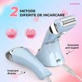 Aparat de Ras Electric Elindor® pentru Femei, 3-In-1, USB Reincarcabil, Ras Uscat/Umed, Albastru