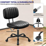 Scaun de Birou Elindor® Fără Brațe, Rotativ, Reglabil, Negru