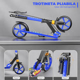 Trotinetă Pliabilă cu Amortizor Elindor®, Frână Spate și Platformă Antiderapantă, Albastră