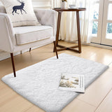 Covor Elindor® Antiderapant, Lavabil, Modern, Ideal pentru Living, Dormitor, Birou, Camera Copiilor, Covor cu Tesatura Lunga si Moale, Curatare Usoara, 120 x 160 cm, Ivory