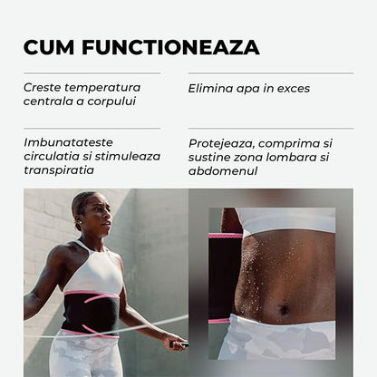 Centura Slabit Elindor® Tip Sweet Sweat, Centura Abdominala Fitness Unisex, Reglabila, Transpiratie Intensa, Echipament Termic Sport, 5 Marimi Disponibile, Antrenament Acasa sau Sala, Suport Lombar, Negru
