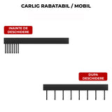 Suport de Perete Elindor® pentru Ustensile de Bucatarie, cu 8 Carlige, Lipire cu Adeziv, fara Gauri, Depozitare Tacamuri, Suport Metalic, Accesorii Organizare, Economisire Spatiu, Organizator de 40 x 3.5 cm, Negru