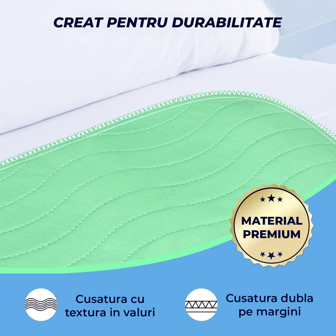 Set 4 Covorase Absorbante Elindor® Igienice, Asternut pentru Animale, Caini, Pisici, Copii, Varstnici, Ultra-Absorbant, pentru Talie Medie si Mare, Prevenirea Scurgerilor De Lichid, 4 Substraturi, Marimea XL, 86 x 91 cm, Verde