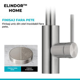 Baterie Bucatarie cu Dus Extractibil Elindor®, Jet Ajustabil, Design Modern, Argintiu