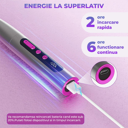 Freza Unghii Reîncărcabilă Elindor® 35.000 RPM, Afisaj LED, 5 Viteze, Negru