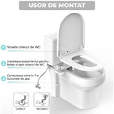 Bideu Retractabil pentru Toaletă cu Auto-Curățare, Control de Presiune, Igienă Personală, Gri