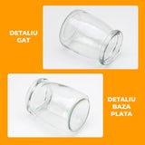 Set 20 Borcane Mici Elindor® din Sticla cu Capac Pluta, 200 ml, Borcane Iaurt, Desert, Miere, Marturii Botez, cu Etichete Personalizabile, Perfecte pentru Cadouri Creative si Evenimente Speciale, Transparent