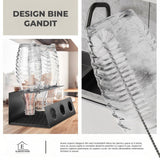 Scurgator de Sticle Elindor® cu 3 Orificii, Suport Scurgere Capace, Otel Inoxidabil, Ideal pentru Chiuveta in Bucatarie, Bar, cu Scurgere Automata si Ventilatie Completa, Multifunctional, 11.3 x 13.3 x 30 cm, Negru