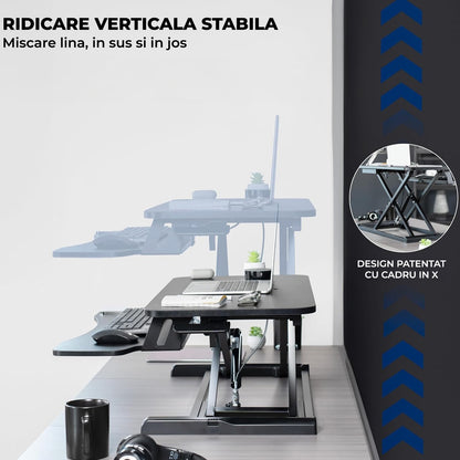 Suport Laptop Elindor® Pliabil pentru Birou, Negru