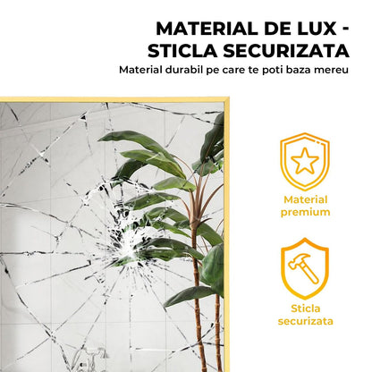 Oglinda Dreptunghiulara Elindor®, 55x75 cm, Sticla Fara Distorsiuni, Usor de Instalatat, Auriu