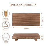 Etajera Decorativa Baie Tip Polita Elindor®, Suport Lemn pentru Sapun, Accesorii si Organizare Blat, Raft Rustic pentru Decoratiuni si Depozitare, Maro