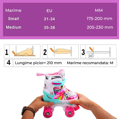 Role Reglabile Elindor® pentru Copii și Adulți, M, Roz