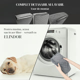 Scaun Auto Elindor® pentru Transport Animale, Caini si Pisici, Talie Mica si Medie, Protectie Scaun Sezut / Spatar, Ofera Protectie Pentru Bancheta Spate Masina Taxi/Ride Sharing, Impermeabila, Antialunecare, 48.3 x 48.3 48.3 cm, Negru