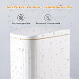 Cos de Gunoi pentru Baie cu Pedala Elindor® Metalic 13 L, Incorporabil, Functie Soft-Close, Capac Anti-Miros, Interior din Plastic, Pubela Slim pentru Bucatarie, Birou, Camera, Colectare Hartie Igienica si Deseuri, Design Compact si Modern, 34x17x39 cm, A